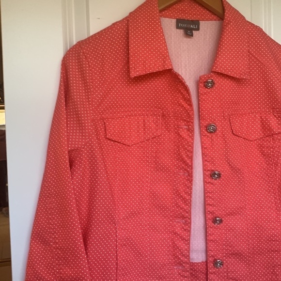 Roz & Ali Polk-a-dot Jacket Size Medium - Picture 11 of 15